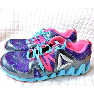REEBOK Zig Big N' Fast‎ Fire Size 6.5 GS # AR1760 Black / Pink / Purple/ Blue
